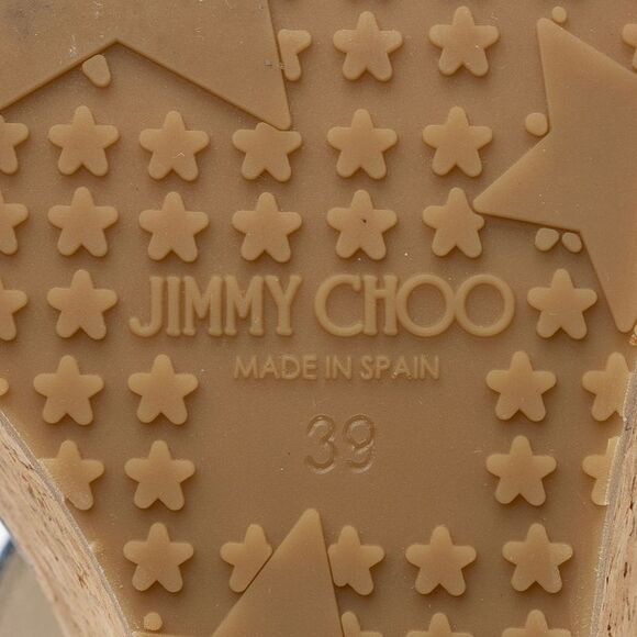 Jimmy Choo Metallic Denim Parker Wedges - Size 7.5 / 37.5 - Picture 7 of 7